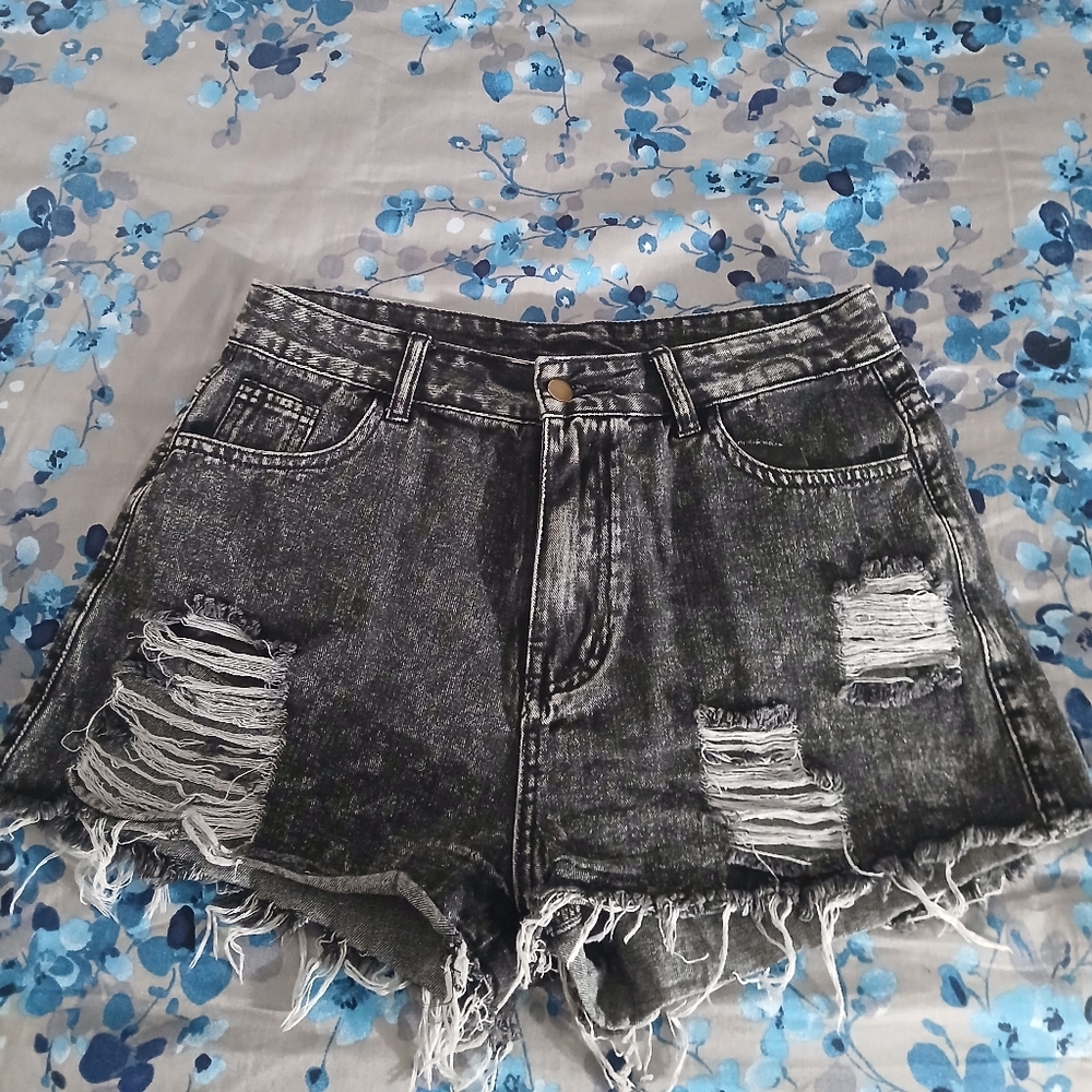 Very Cute Black Acid Wash Shorts.